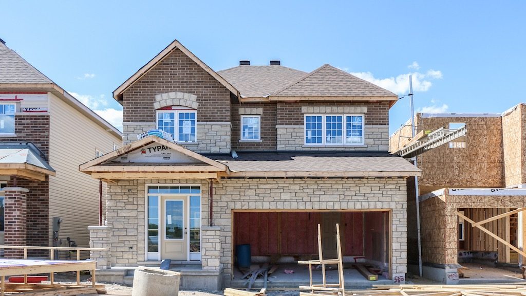 Two Story residential house under construction.