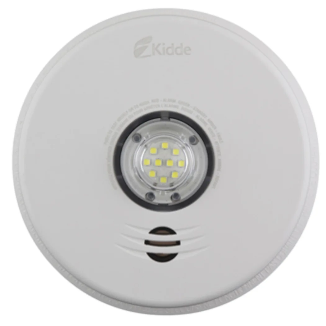 Hardwired combination smoke and carbon monoxide alarm with strobe light