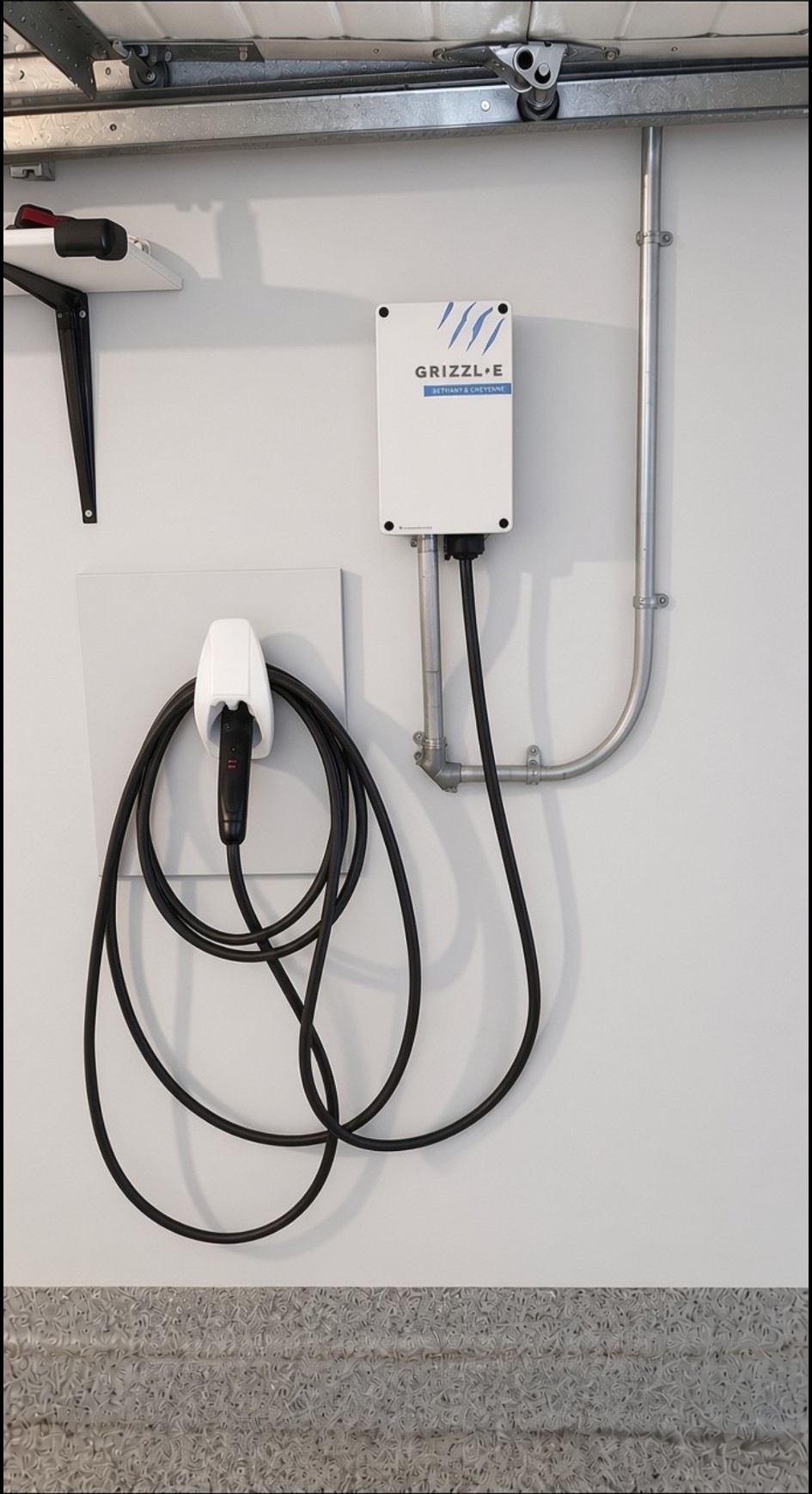 Grizzl-E EV charger installed by 3e Electrical in a Toronto garage